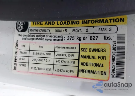 2016 Ford Focus Se из США, поврежденный, VIN 1FADP3K28GL375694